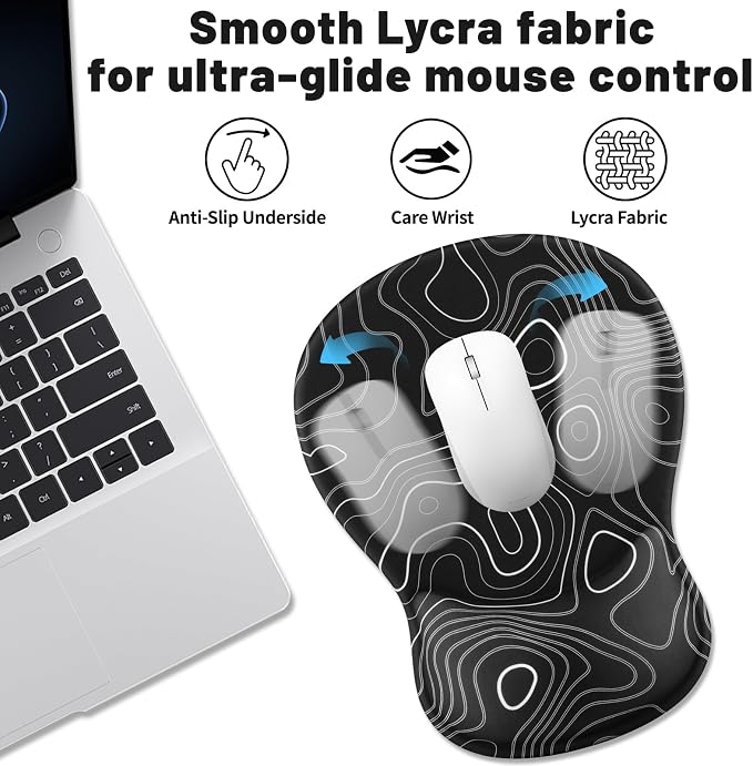 Ergonomic Mouse Pad with Wrist Rest - Gel Wrist Support Mousepad with Non-Slip PU Base for Computer, Laptop, Office & Home - Image 2