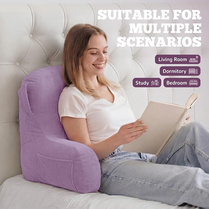 Reading Pillow for Bed,Back Pillow for Bed Sitting Up,Lumbar Support Pillow - Image 3