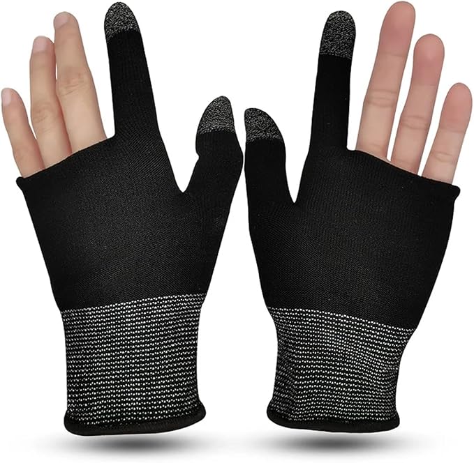 Mobile Game Finger Sleeves, Sweat-proof Fingertip Covers - 10 Finger Touchscreen Control, Seamless Thumb, 1 Pair Glove (1 Pair Glove) by Unknown