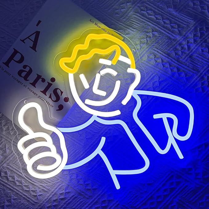 Gaming Neon Sign Vault Boy Neon Signs for Wall Decor Game Neon Light Gamer Mave Cave Bedroom Vault Boy Neon Light LED Signs for Wall Light Up Game Neon Signs for Gamer - Image 3