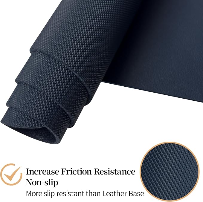 Leather Desk Pad Mat, Navy Blue Desk Mat, 23.6" x 13.7" | Non-slip and Waterproof Computer Mat, Desk Protector for Office/Home, Desk Accessories - Image 3
