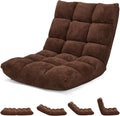 14-Position Lazy Sofa with Soft Coral Fleece, Folding Gaming Chair, Couch Recliner, Floor Seat for Reading, Meditating, Yoga, Gaming by BUYNOW