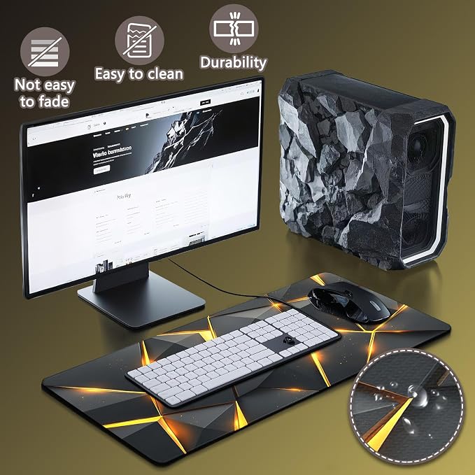 Mouse Pad Gaming - Desk Mat for Keyboard and Mouse - Large Mouse Pads for Desk, Gaming Mousepad with Non-Slip Base, Desks Pad (31.5" X 11.8") for Game, Office and Home - Image 4