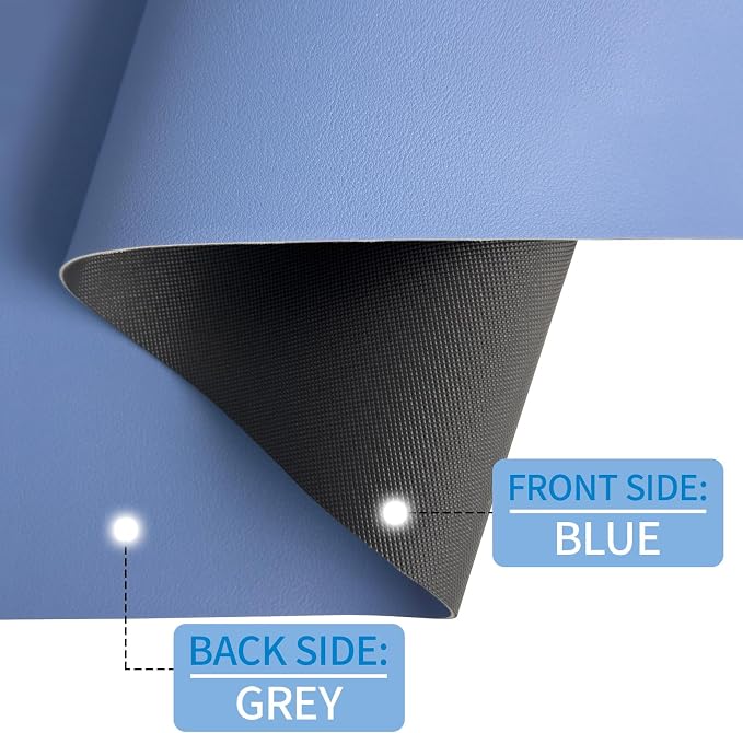 Leather Desk Pad Mat, Blue Desk Mat, 23.6" x 13.7" | Non-slip and Waterproof Computer Mat, Desk Protector for Office/Home, Desk Accessories - Image 6