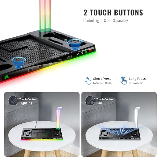 JDDWIN Charging Dock Stand with Cooling Fan for Steam Machine/Steam Controller 2026 Storage Stand for Steam Controllers Puck & Headset with RGB Light - Image 8