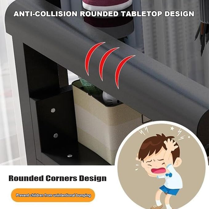 Gaming Desk with Pegboard and Storage Shelves,Tempered Glass Computer Desk Workspace,Modern Writing Study Table Gaming Table with Metal Frame for Home Office(120x60x165cm(47x24x65inch), D) - Image 5