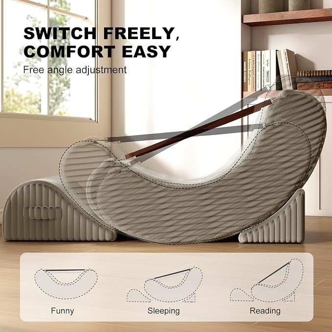 Quiet Rocking Chair, 3-in-1 Adjustable Boneless Floor Recliner for Adults | Zero Gravity Comfort as a Rocker, Chaise Lounger or Floor Seat, with Faux Fur Washable Cover for Reading, Nursing or Gaming - Image 3