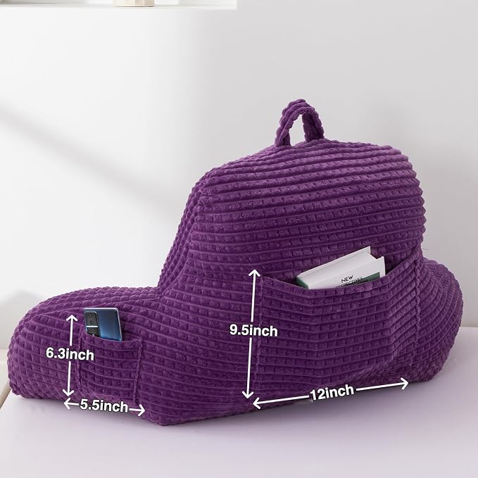 A Nice Night Purple 17" Bed Wedge Pillows with Arms for Sitting - Image 4