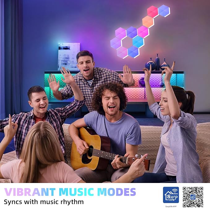 Hexagon LED Lights, 6 Pack with App and Remote Control - Image 8