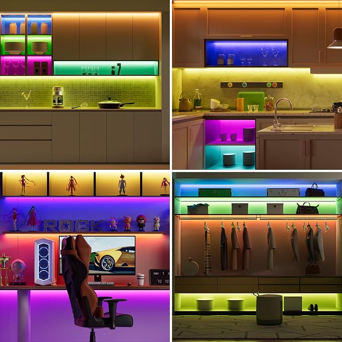 PAUTIX RGB COB LED Strip Light 9.84ft/3m,UL Listed 840LEDs/m 24V Color Changing Strip Light,Work with Alexa/Google Assistant/Tuya Multicolor Flexible Tape Light,for TV,Bedroom,Party DIY Decoration - Image 6