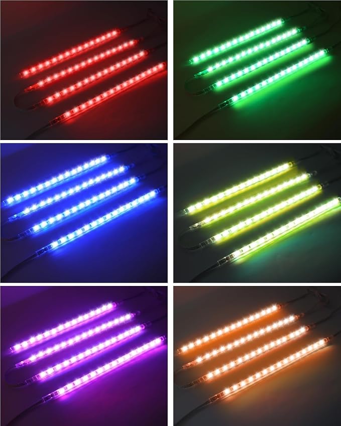 Cefrank Color Cabinet Lighting, 4pcs 12" Linkable RGB LED Light Bar Kit for Display Cabinet, Smart App & Remote Control, Music Sync, Scene Modes, Multi-Colors - Image 13