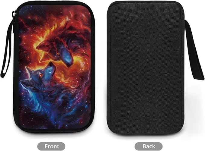 Galaxy Fire Wolf Print Electronics Organizer Travel Case, Water Resistant Cable Organizer Bag for Travel Essentials, Tech Gifts for Men, Storage Bag as Accessories for Phone, Cord - Image 3