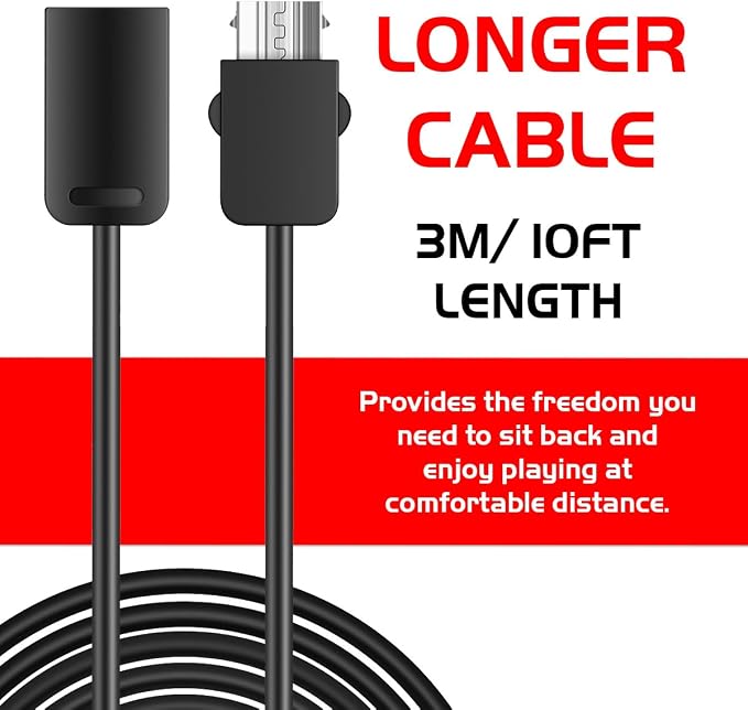 NES Classic Controller Extension Cable 3M / 10ft (2-Pack), SNES Extension Power Cord Compatibility Nintendo SNES Classic Edition Controller (2017) and Mini NES Classic Edition (2016), Wii, Wii U - Image 6