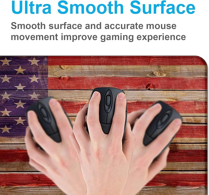 American Flag Gaming Mouse Pad, Suitable for Office and Study Keyboard Pads | Large Extended Mouse Pad; Full Desk Coverage; Waterproof Coating; Stable Anti-Slide Base For Gaming, Office, Study Daily Use - Image 4