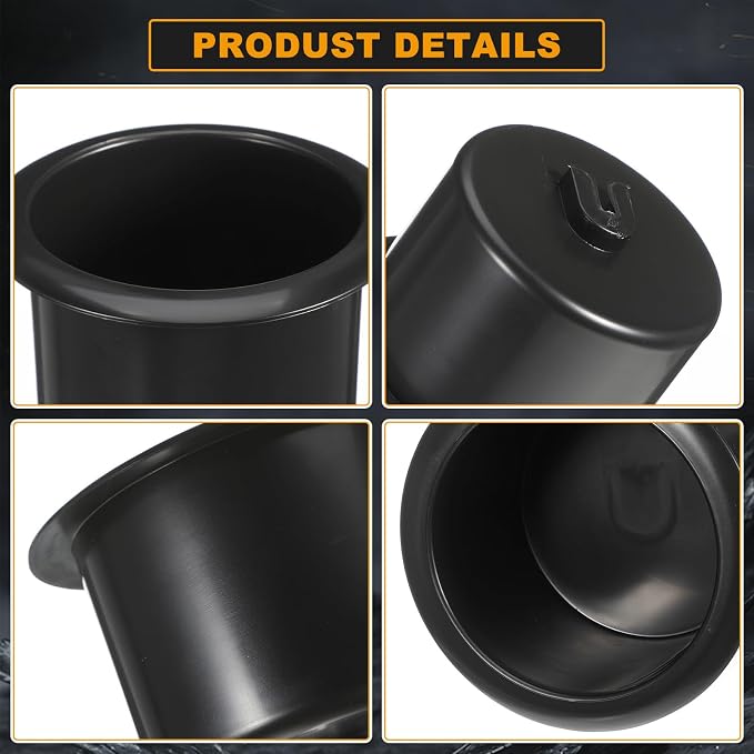 Cup Holder Insert 2pcs Black Sofa Cup Holder, 3.3 inch Plastic Drop in Beverage Drink Can Holder for Boat, Yacht, Couch, Cinema Sofa, Cars - Image 8