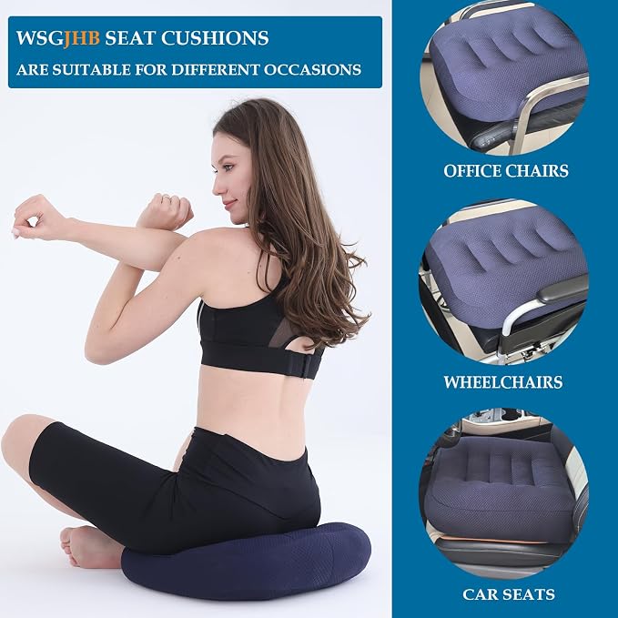 WSGJHB Office Chair Cushion Pillow Adult Car Booster Seat Cushions | Seat Cushions for Short People Effectively Increase Field of View Lower Back Fatigue Relief, for Home Anti-Slip 18x18x4.7" - Image 5