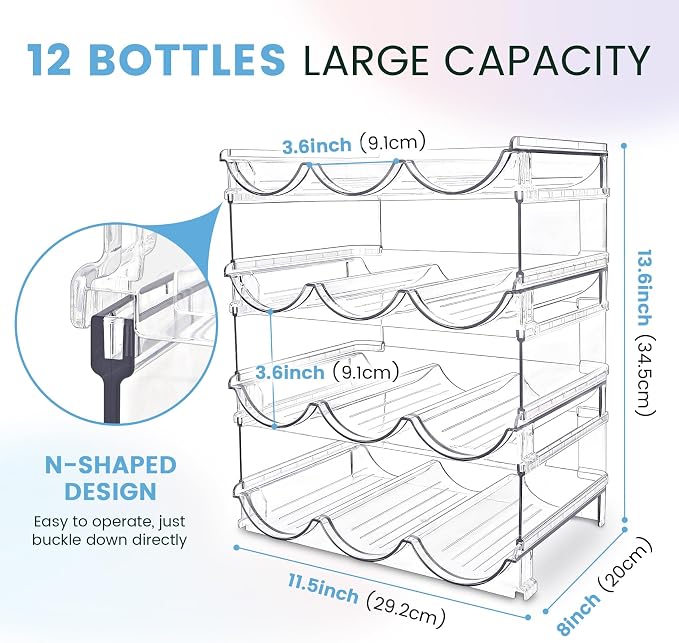 spospo Water Bottle Organizer for Cabinet 4 Pack Water Bottle Holder - Image 3