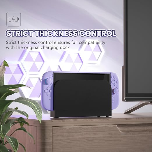 PlayVital Protective Case for Nintendo Switch 2 - Cute Dockable Hard Case Shell for Switch 2 with Thumb Grip & Sticker & Button Caps, Anti-Scratch & Shockproof Cover Skin - Light Violet - Image 2