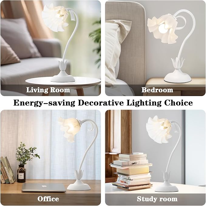 WERFOP Flower Table Lamp Cute Desk Lamp for Bedroom Home Decor - Image 5