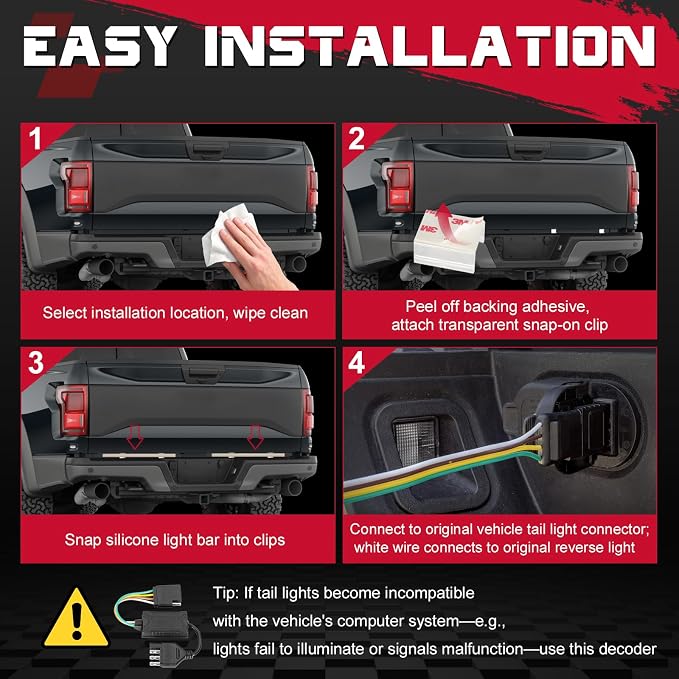 OFFROADTOWN 2PCS 18inch RGB Tailgate Silicone Flex LED Light Bar 324 LED 3rd Brake/Stop/Turn/Reverse/Strobe Tail Light Custom Driving Light with Wireless Remote Control for Pickup Truck SUV RV Trailer - Image 7