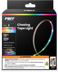 Feit Electric 10ft Chasing & Tunable White LED Tape Light, Dimmable, RGB Colors, Cut-to-Fit, Linkable up to 40ft, Slim 0.4in Width, Indoor/Outdoor Plug-In Light Strip, Remote Controlled, TAPE120/CHASE by FeitElectricCompany