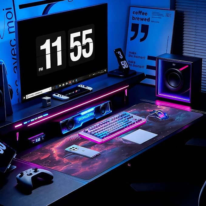 Gaming Desk Mat with Silky Smooth Surface & Exquisite Patterns,31.5x11.8 Inches Large-Sized Mouse Pad, Perfect for Extended Gaming,Work,and Home Office Decor (Taurus 1) - Image 3