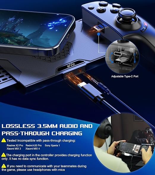Mobile Gaming Controller for Android and iPhone 17/16/15 Series (USB-C) PS Remote Player Gamepad for PS5/PS4/Xbox/PC with Hall Joysticks/Hall Trigger/3.5mm Audio Jack/Cloud Gaming Controller, Plug & Play - Image 4
