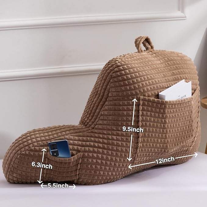 A Nice Night Khaki 17" Bed Wedge Pillows with Arms for Sitting - Image 4