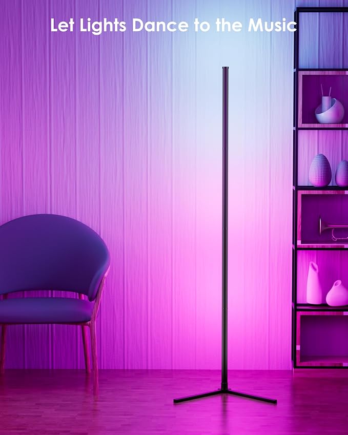 RGB Corner Floor Lamp, 65" Color Changing Modern Corner Lamp with APP Control, Modern LED Lamp with 16 Million Colors & Music Sync for Living Rooms, Bedrooms, and Gaming Rooms - Image 4