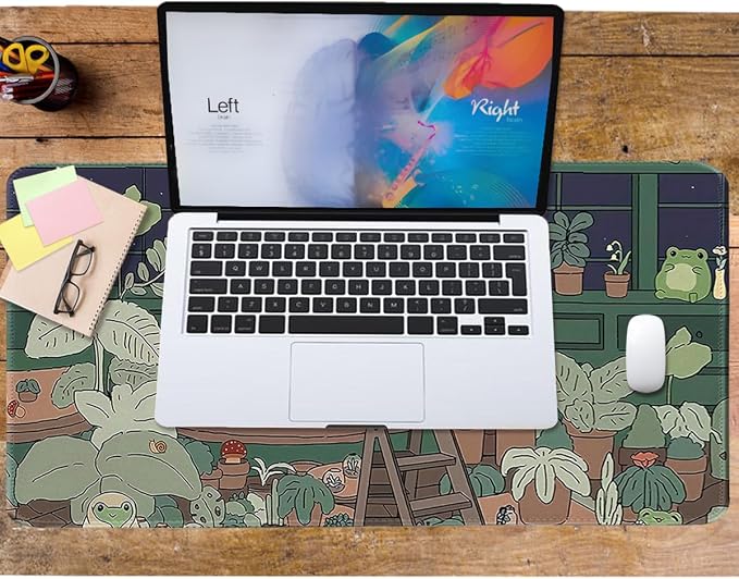 Cute Large Mouse Pad, Kawaii Extended Mouse Pad Desk Pad Easy Typing for Typing Office Game 35.4 x15.7 in - Kawaii Frog - Image 6