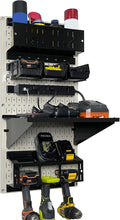 Wall Control Power Tool Storage Organizer Kit Cordless Drill Holder Charging Station Rack 16” x 32” Metal Pegboard Organization System (Beige Pegboard) by Wall+Control