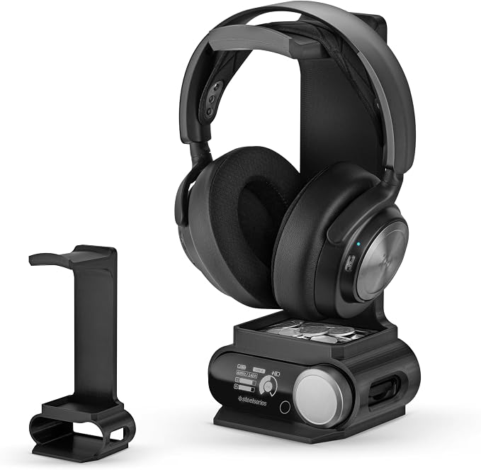 BRAINWAVZ Headphone Stand Designed for Steelseries Arctis Nova Pro, Elite and Pro Omni Wireless Headsets with Dock for the Wireless Base Station (HPS01) by Brainwavz