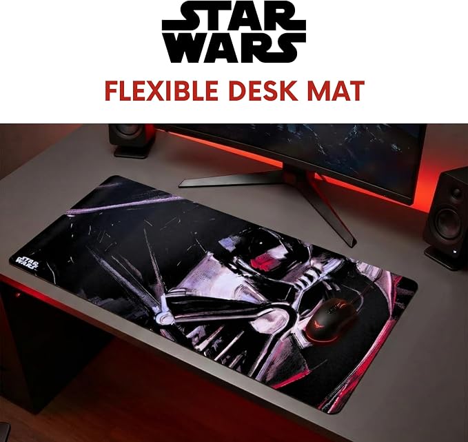 Star Wars Large Gaming Mouse Pad 31"x15" XL Computer Desk Mat, Anime | Star Wars anime gaming mouse pad,, Oversized 31x15in smooth fabric top, stitched edges, non-slip rubber base. - Image 4