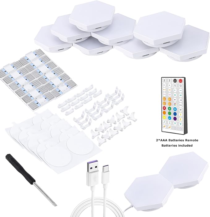 Hexagon LED Lights, 10 Pack with App and Remote Control - Image 6