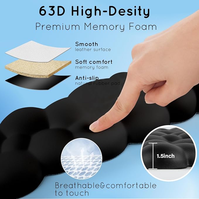 Cloud Wrist Rest for Computer Keyboard Arm Wrist Rest with Non-Slip Base Extended Wrist Rest Ergonomic Memory Foam for Keyboard and Mouse Typing Pain Relief, Office, Gaming, Computer - Image 4