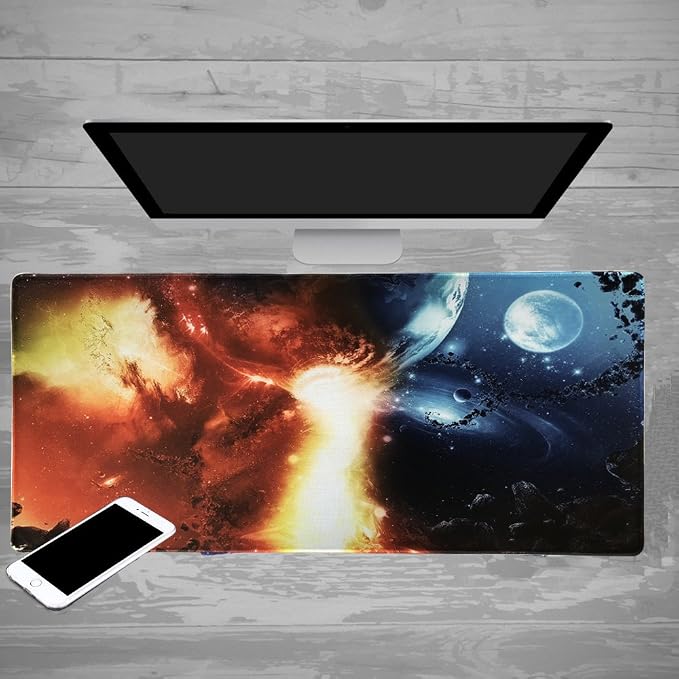 XXL Professional Large Mouse Pad & Computer Game Mouse Mat (35.4x15.7x0.1IN, 90x40 fireball007) - Image 8