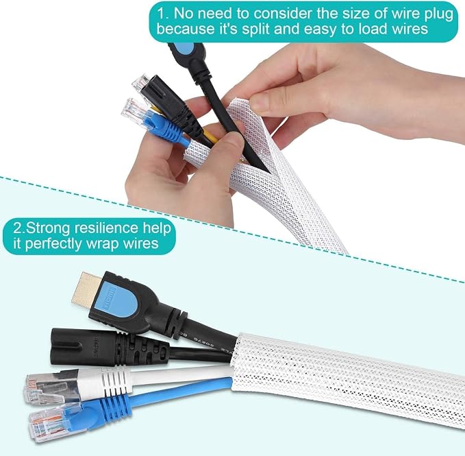 6.6ft - 1 inch Grey Cable Sleeve - Image 4