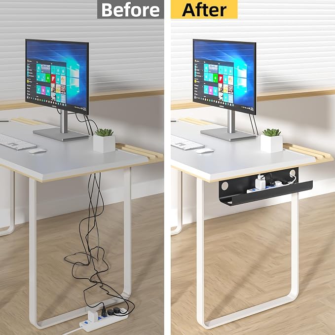 Yecaye 2 Pack Cable Management Under Desk, 31.5 in, Black - Image 7