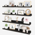 Picture Ledge Shelf, Floating Shelves for Wall Decor, Black, Set of 6, 30'' by Axeman