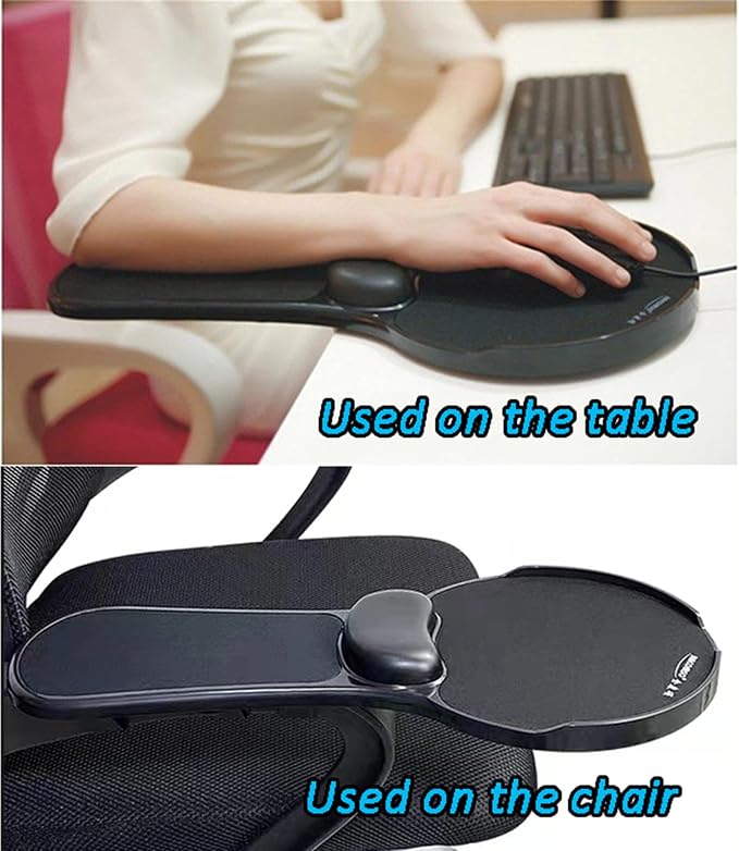 LL-COEUR Memory Foam Arm Support Wrist Rest for Table and Chair, Ergonomic Armrest Desk Extender, Multifunctional Computer Mouse Pad (Black) - Image 8