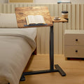 Overbed Bedside Table with Wheels, Pneumatic Adjustable Medical Tilt Top Hospital Bed Table Over The Bed, Rolling Laptop Desk, Mobile Standing Desk for Hospital and Home Use, Rustic Brown by Unknown