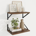 Axeman Deep Floating Shelves, 16'' x 10'' Walnut Wall Shelves Set of 2 by Axeman