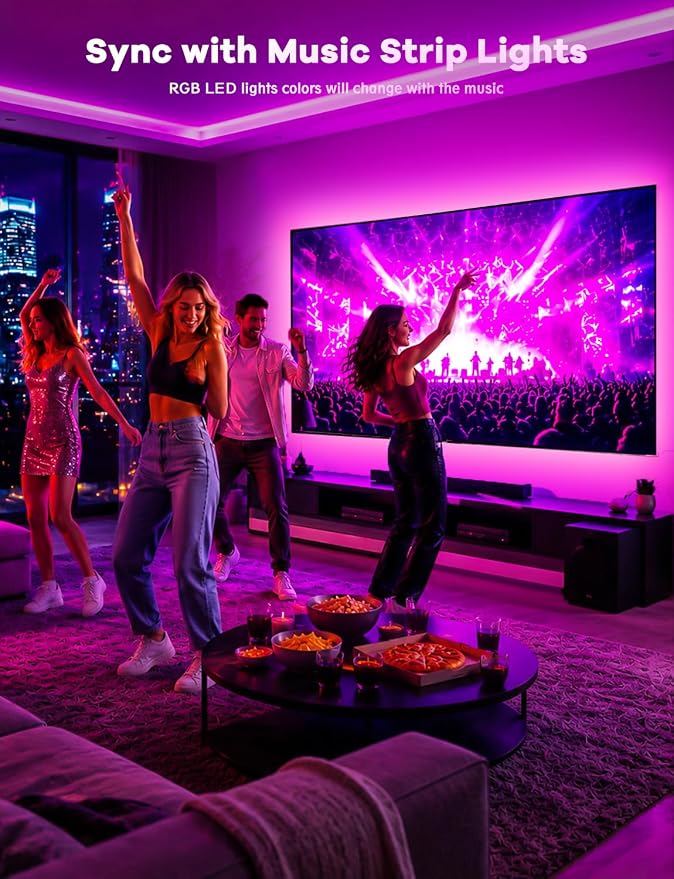 MATICOD LED Lights for TV Led Backlight, 16.4ft RGB Led Strip Lights for TV Lights Behind, USB Led Light Strip for 55-70in TV, Bluetooth APP Control Music Sync Ambient Lighting for Gaming Room - Image 2