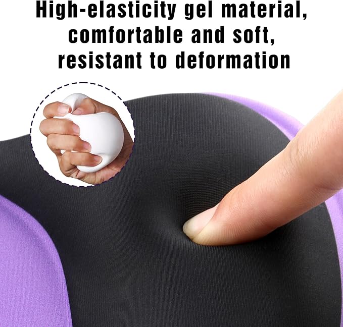 Ergonomic Mouse Pad with Wrist Rest - Gel Wrist Support Mousepad with Non-Slip PU Base for Computer, Laptop, Office & Home - Image 4