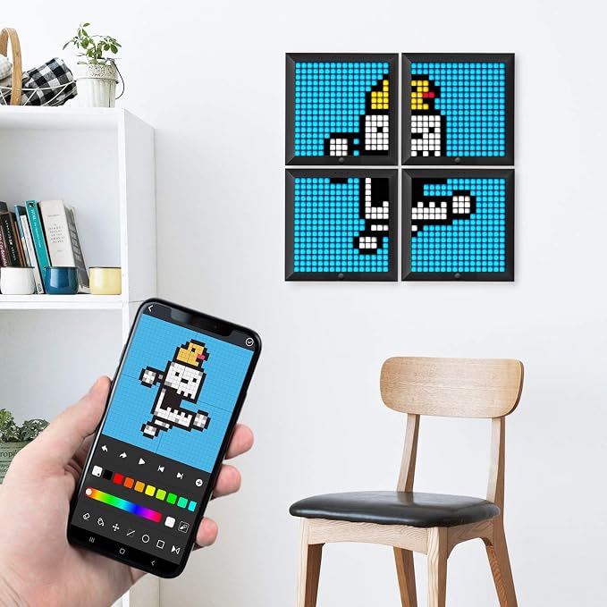 Divoom Pixoo - Pixel Art Digital Picture Frame with 16x16 LED Display APP Control - Cool Animation Frame Wall/Desk Mount for Gaming Room & Bedside Table -Black - Image 6