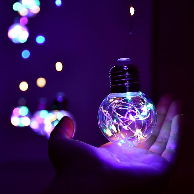 YOLIGHT Wishing Ball Curtain Lights 200 LED Window Curtain String Light with Remote, USB Battery Powered Twinkle Globe Fairy Lights for Wedding Party Bedroom Christmas Decoration (Multi-Colored) - Image 2