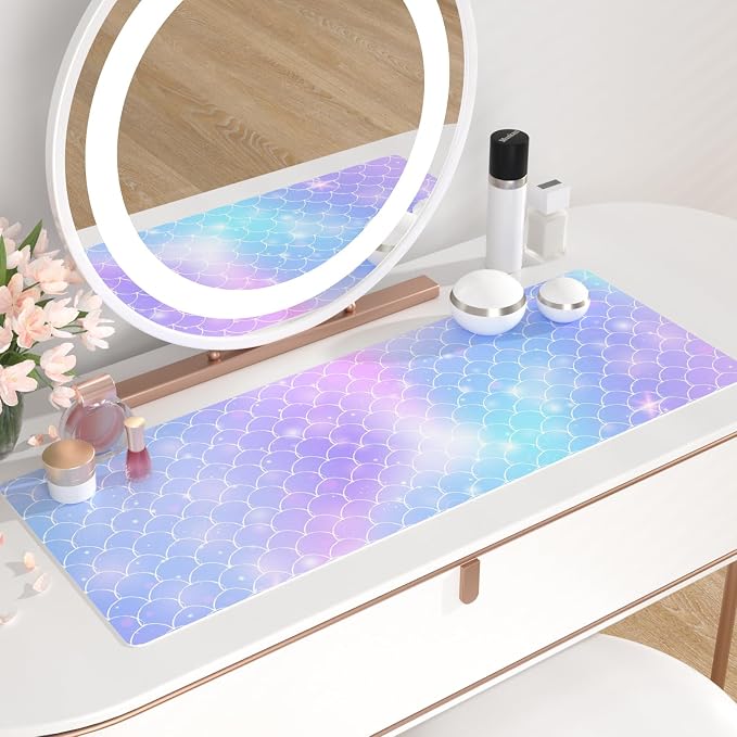 QiyI PU Leather Large Mouse Pad, 31.5" x 11.8", Gradient Fish Scales | Desk Décor Accessories, Extended Size, Waterproof & Easy to Clean, Smooth Surface, Non Slip Desk Organization - Image 6
