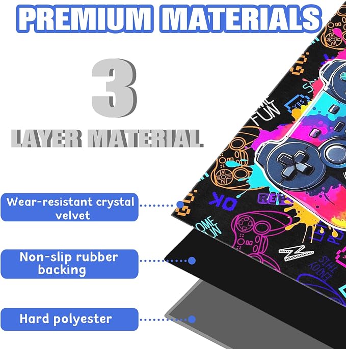Gaming Chair Mat for Hardwood Floor 48"X 60" Heavy Duty Office Desk Chair Rug for Under Game Rolling Chairs Computer Decor Protect Mats Low Pile Non-Slip Rubber for Carpet & Tile Floor-Game - Image 5
