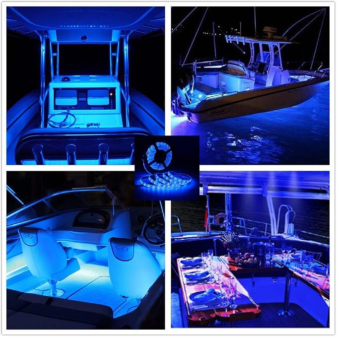 Boat Strip Lights Waterproof 16.4FT, 12v Blue Marine Pontoon Boat Lights - Image 4