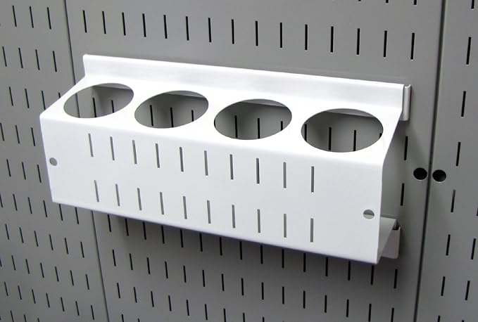 Wall Control Pegboard Spray Can Holder Bracket and Aerosol Can Organizer Pegboard and Slotted Tool Board - White (Pack of 6) - Image 3